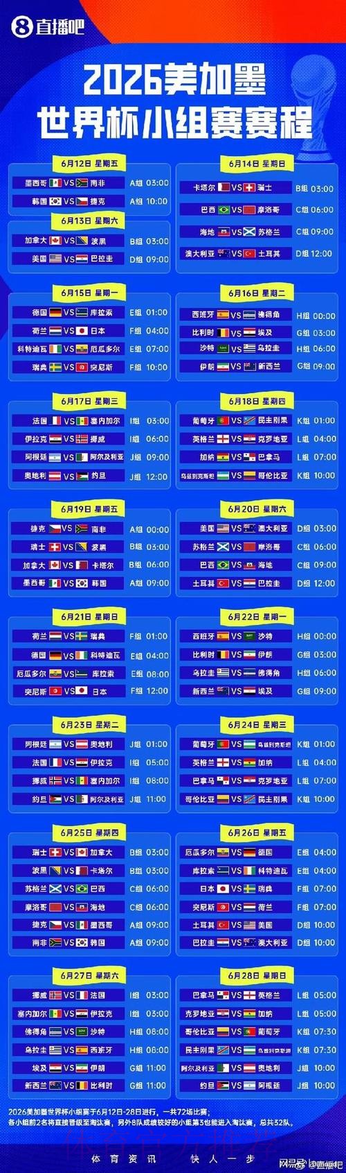 2026世界杯小组赛赛程实时更新完整安排怎么看