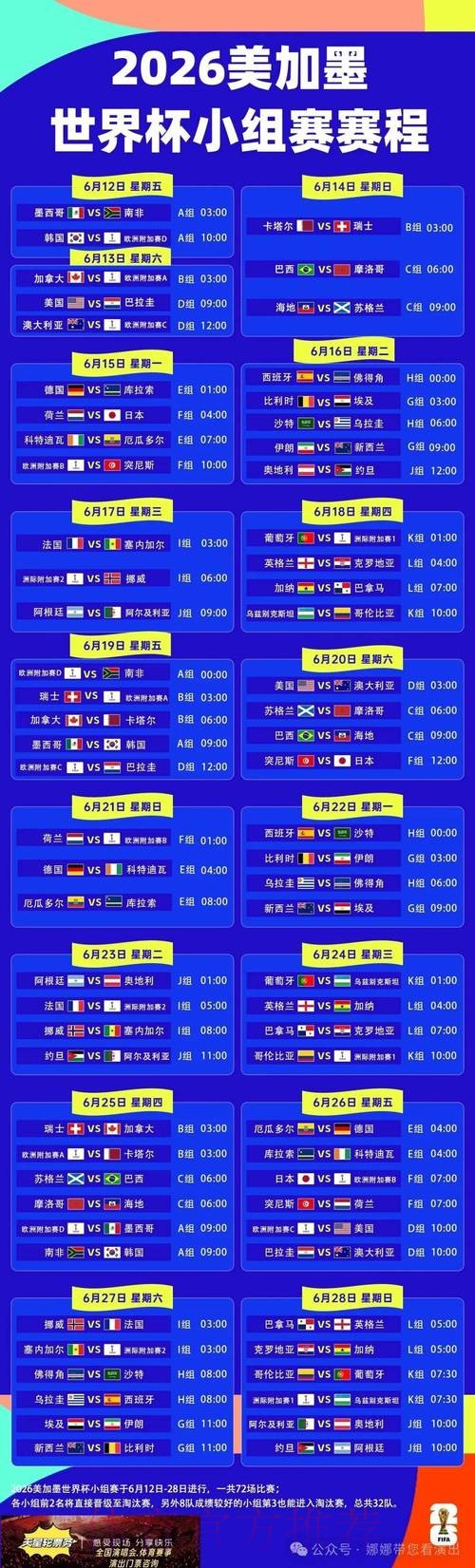 2026世界杯赛程官方发布最新时间表怎么查